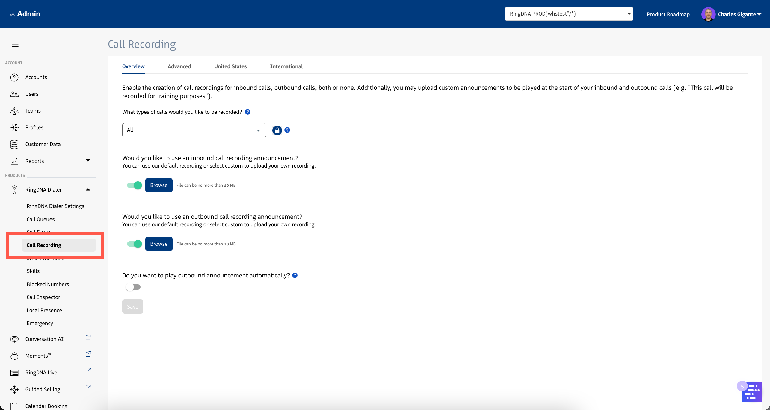 Call Recording Overview