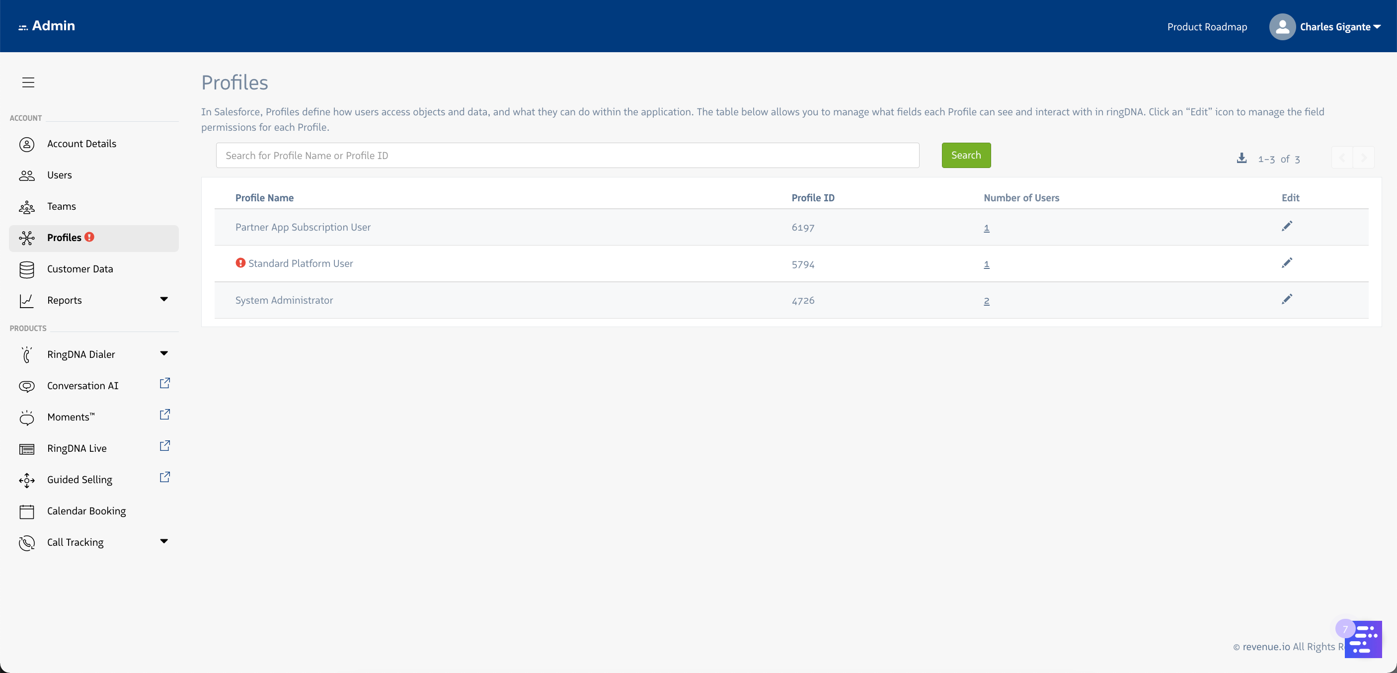 Profiles Table