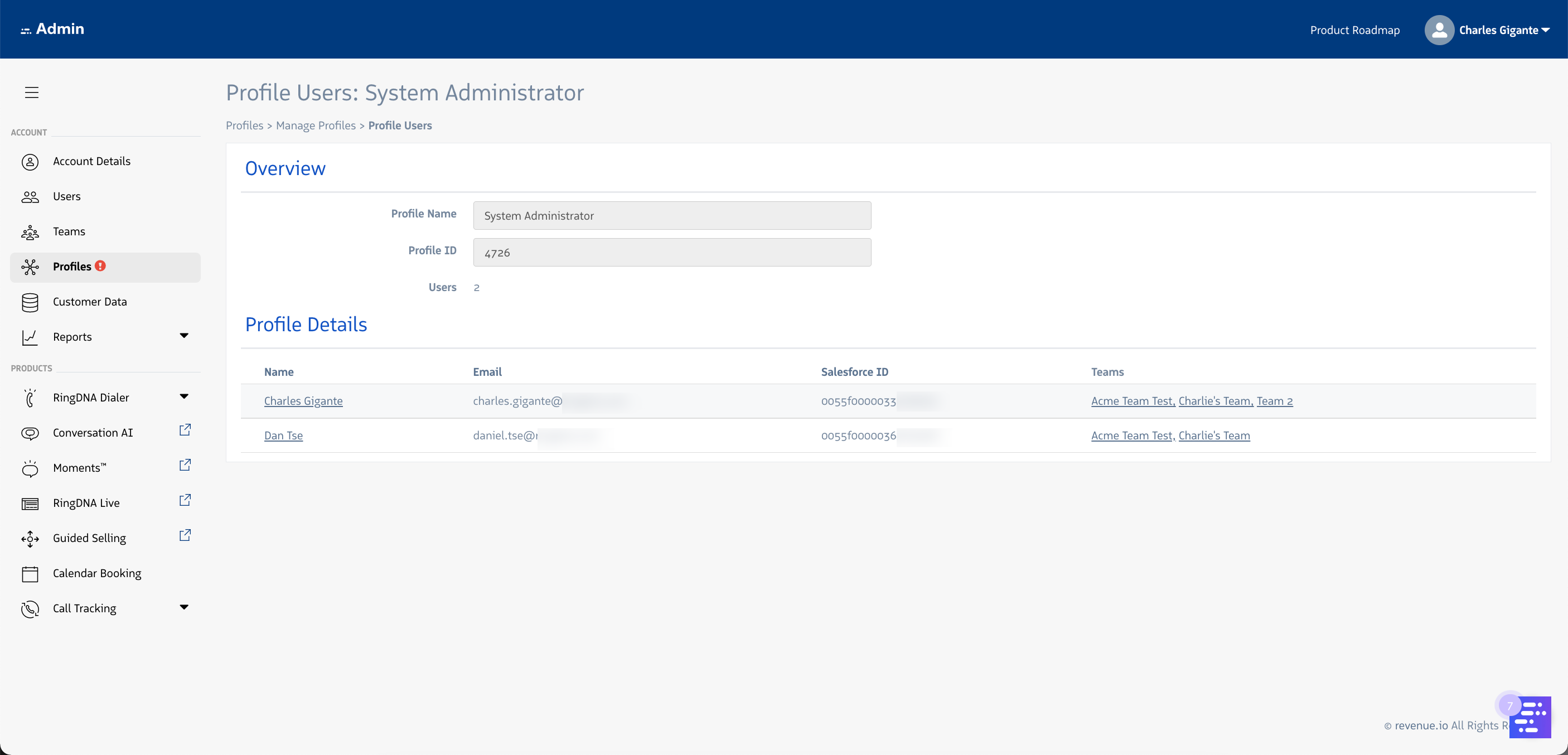 Profile Users Example