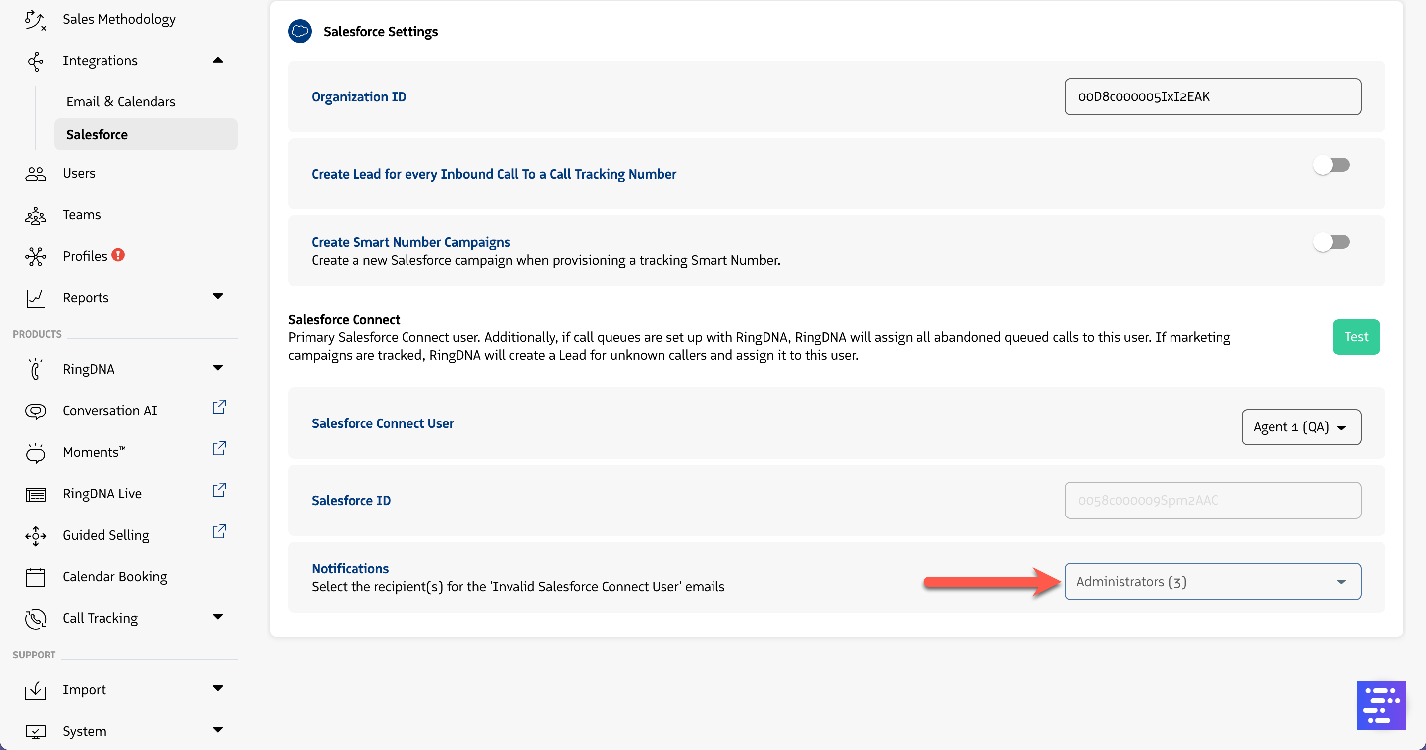 Designate Admins