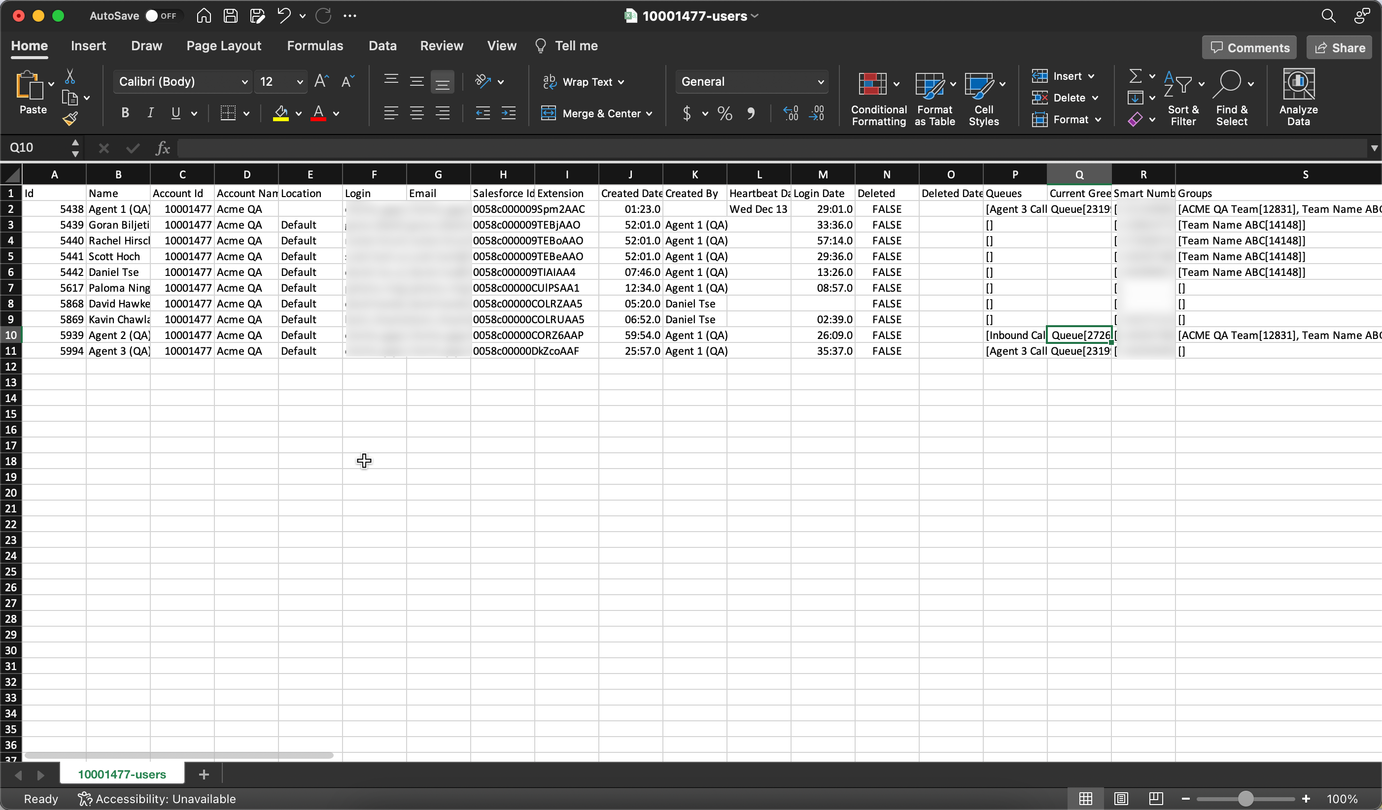 CSV File