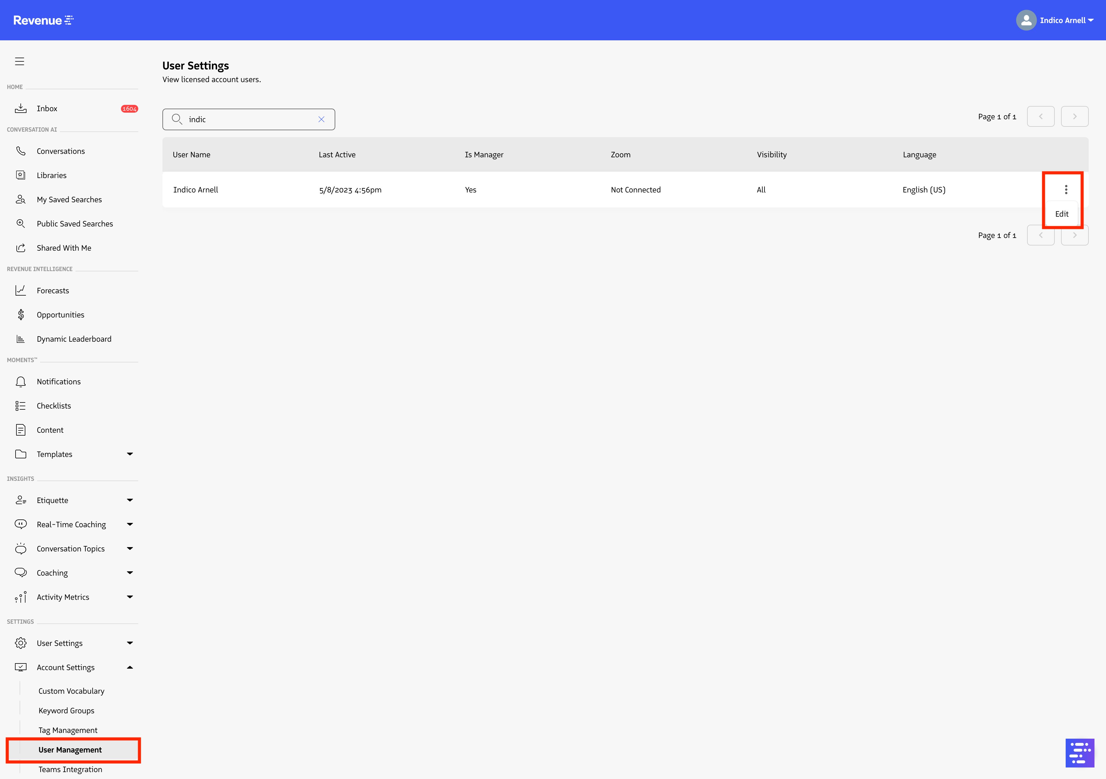 User management