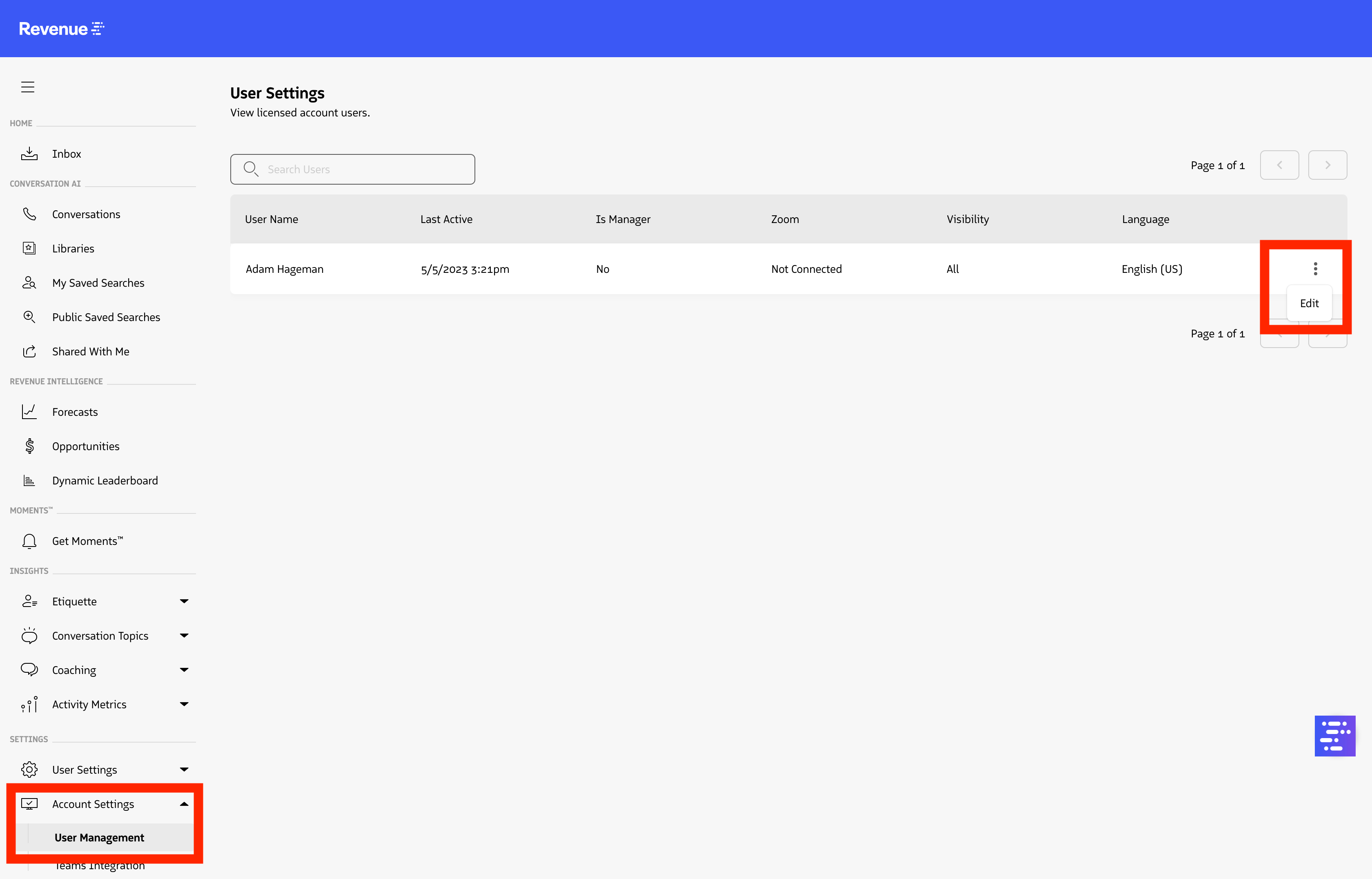 User management