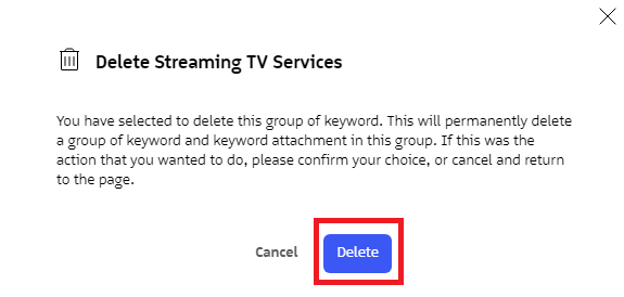 Delete confirmation