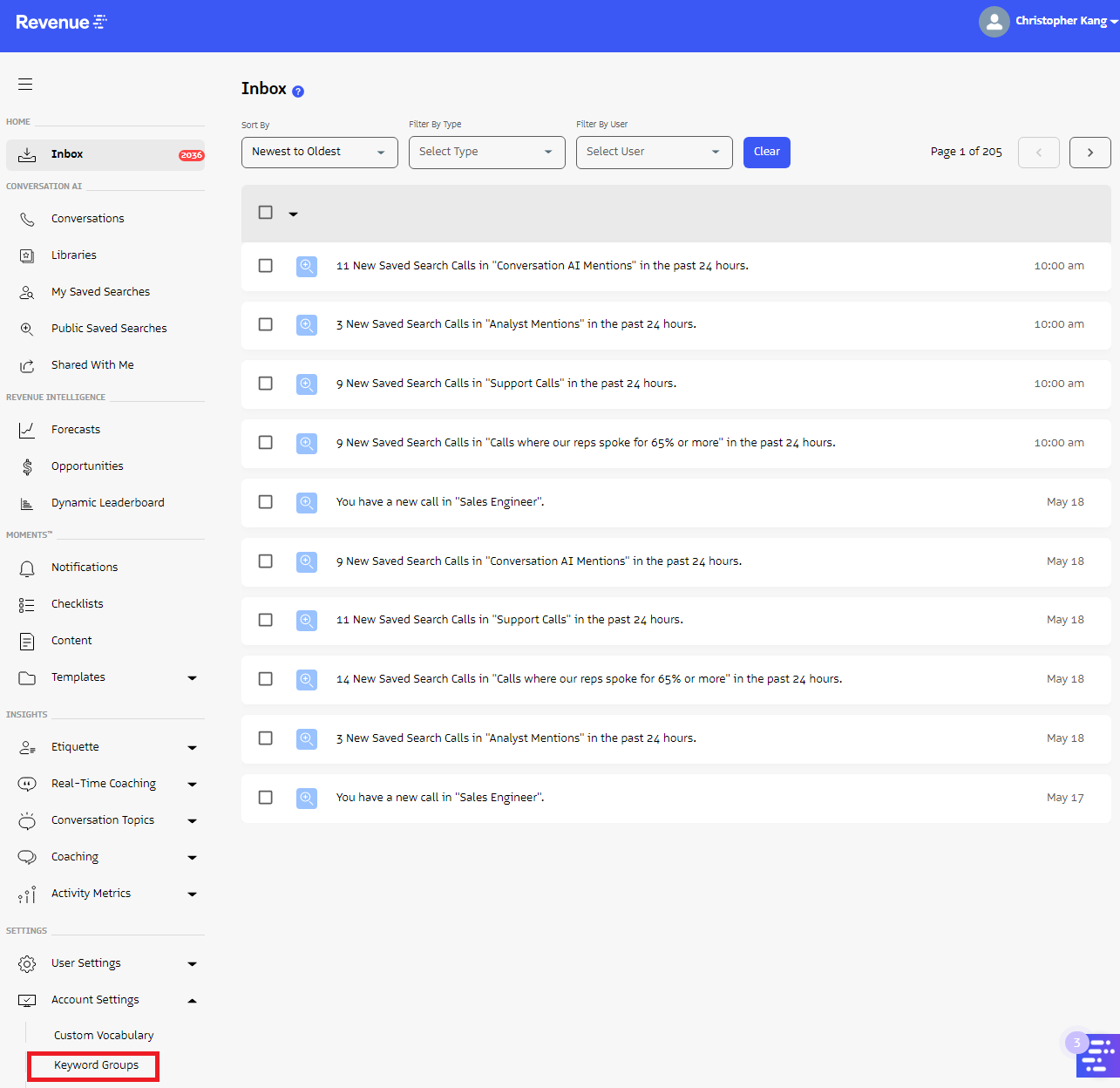 Keyword Groups