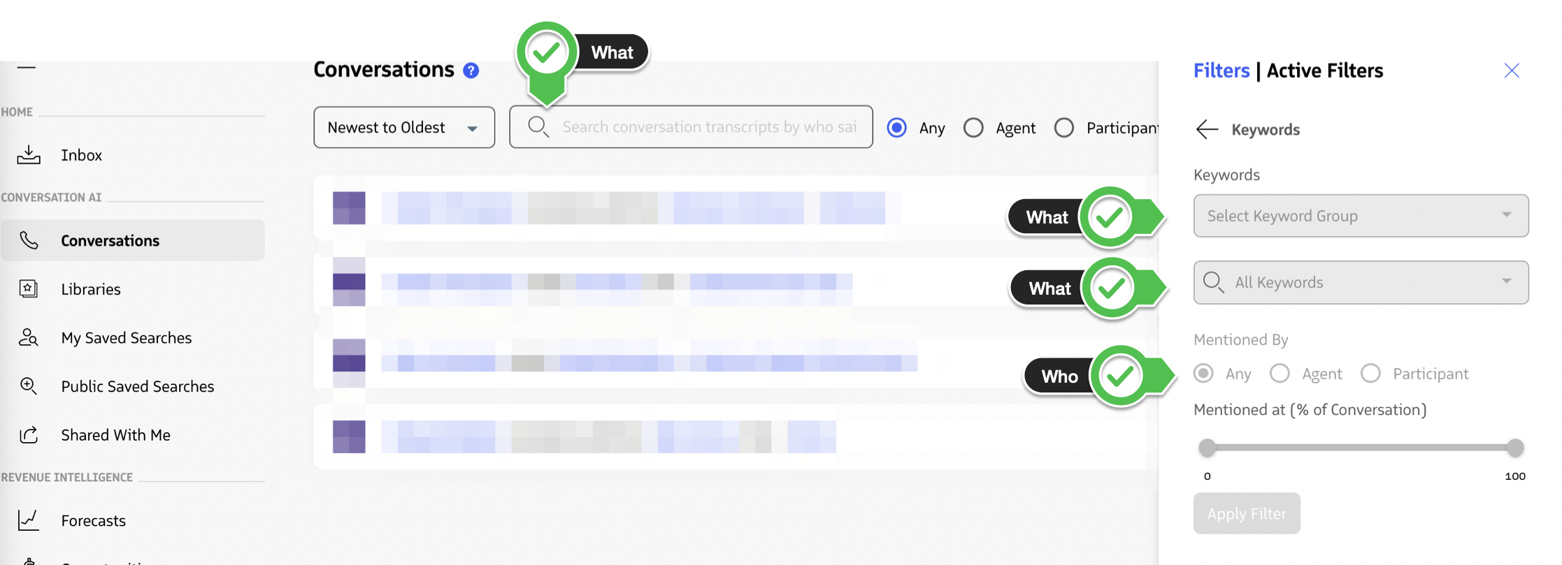 Keyword exclude