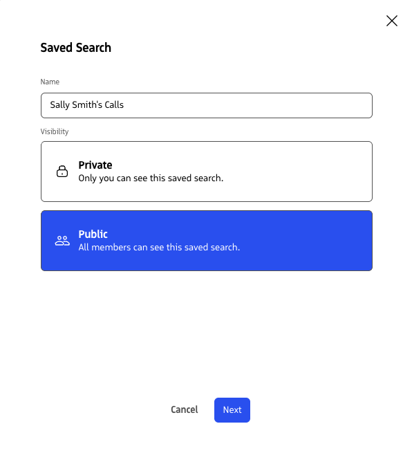 Saved searches settings