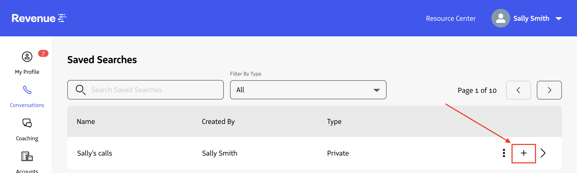 Saved Search expand icon
