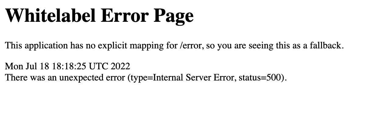 Whitelabel error