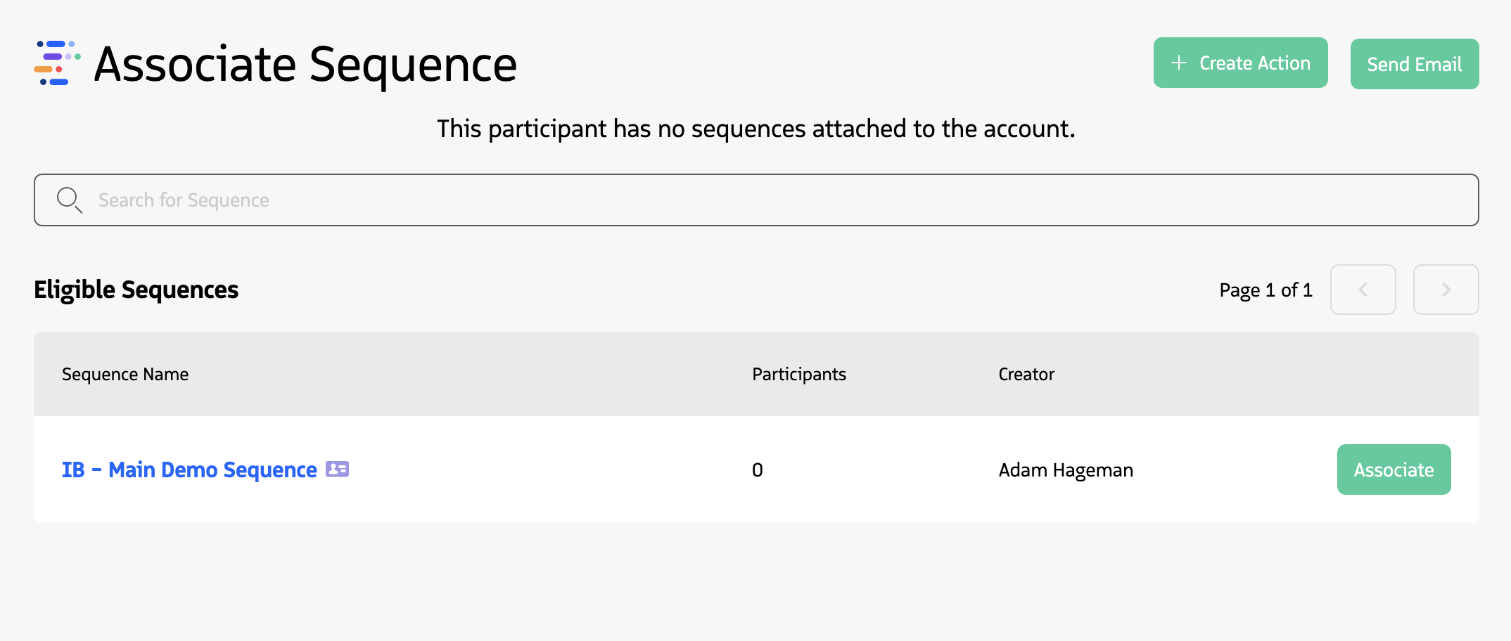 Participant Overview module with one eligible Sequence