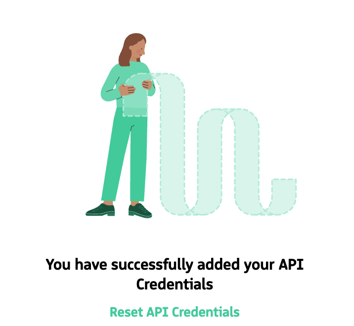 A Salesforce confirmation message showing API credentials were accepted successfully in the Guided Selling Setup page.