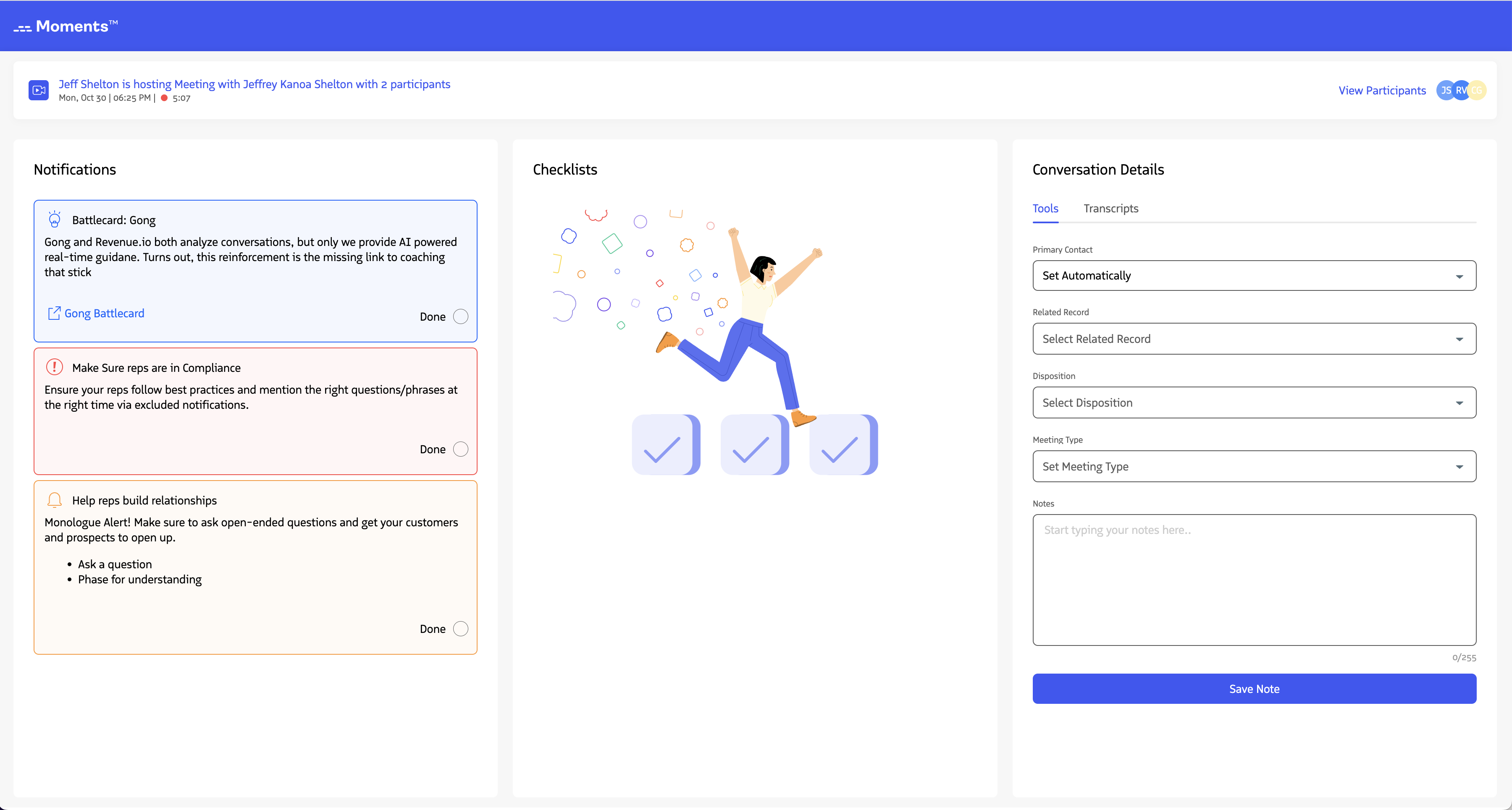 The Set Automatically option for primary contact.