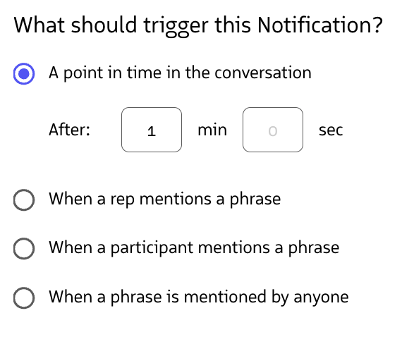 Time-based trigger configuration