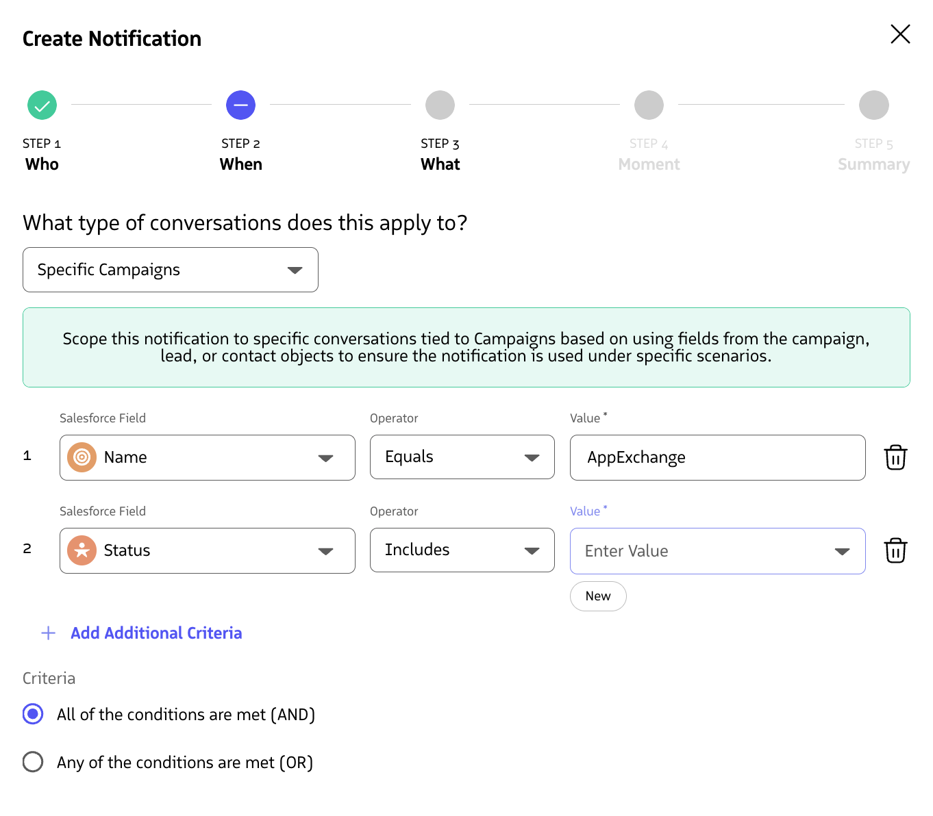 Targeting a specific campaign