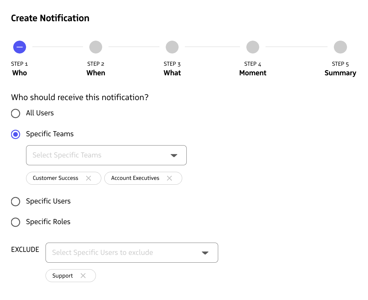 Targeting specific teams