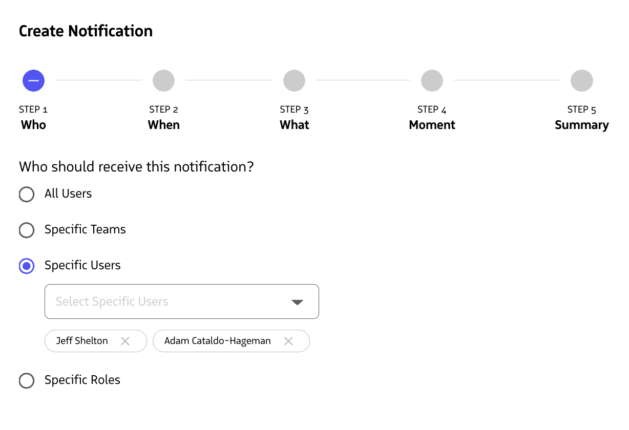 Targeting specific users