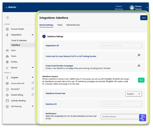 Salesforce Settings