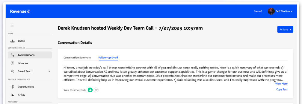 Follow-Up Email Tab